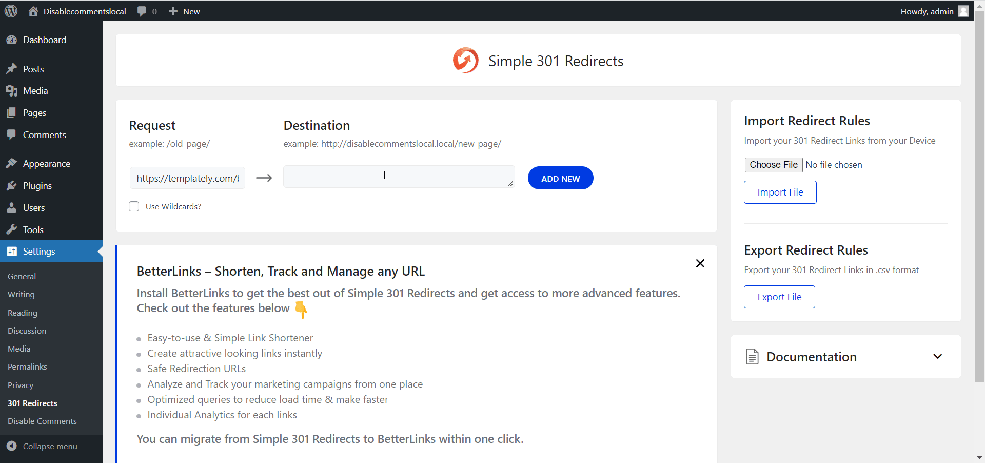 Export Redirect Links Export Redirect Links
